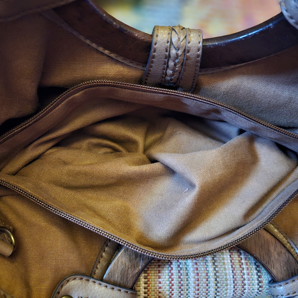 Fossil Multi Color Wood Handle Clutch - Picture 7 of 13